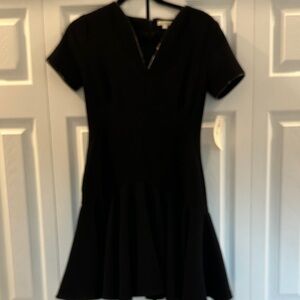 Shoshanna Black Short-Sleeve Fit & Flare Mini Dress